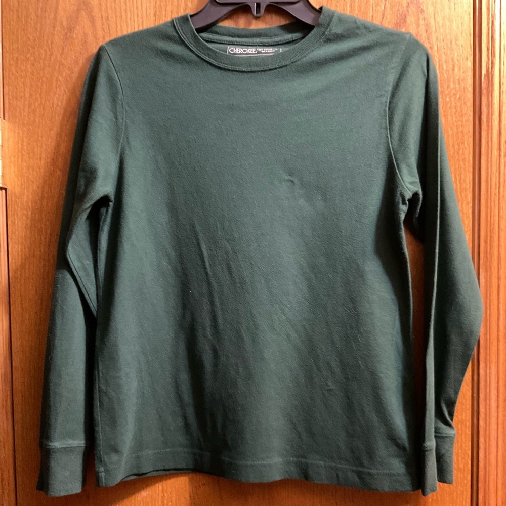 Boy’s Unisex Cherokee Dark Green Long Sleeve T-Shirt
